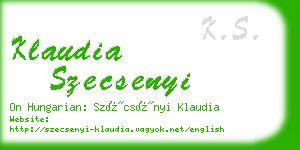 klaudia szecsenyi business card